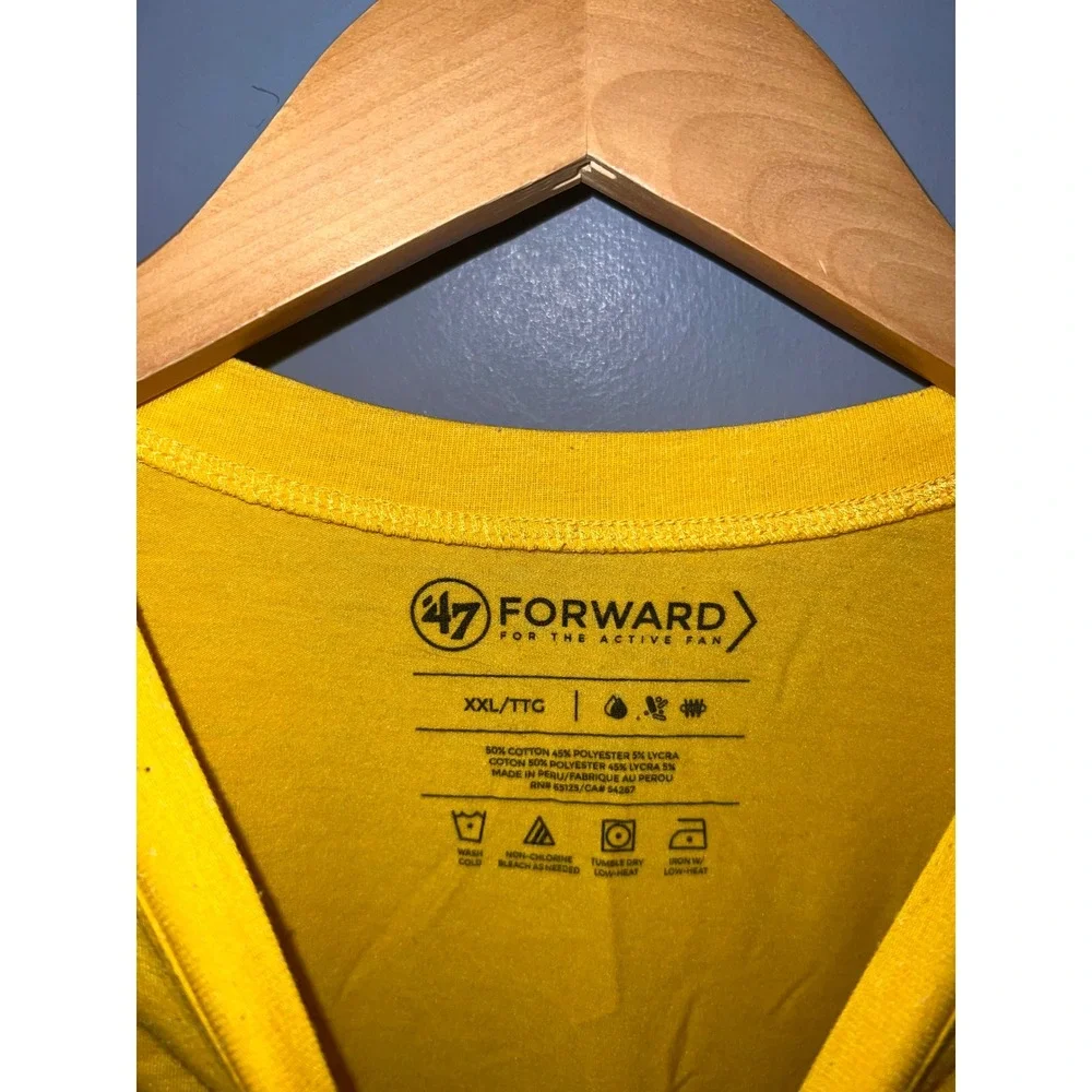 47 Brand Forward Baylor Bears Mens XXL Yellow Performance Short Sleeve T-Shirt